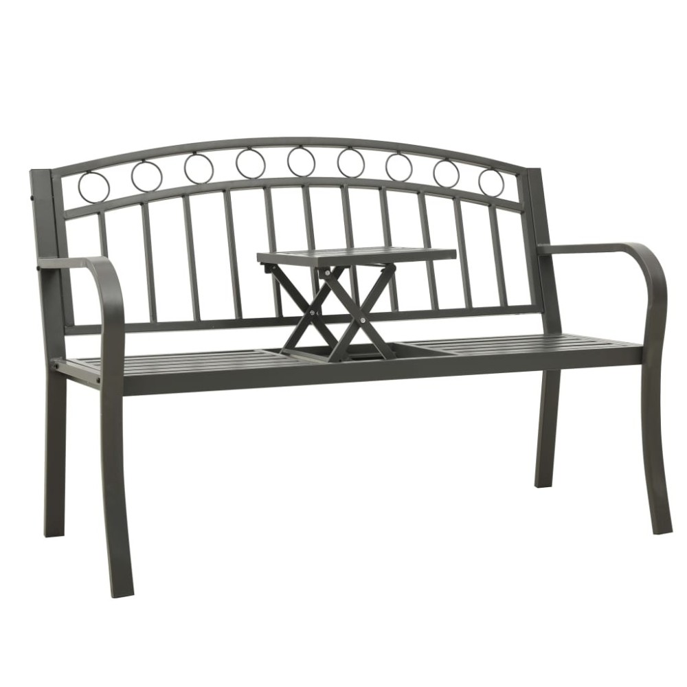 Garden Bench 125 cm Black Steel