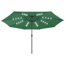 Outdoor Parasol with LED Lights and Metal Pole 400 cm Anthracite