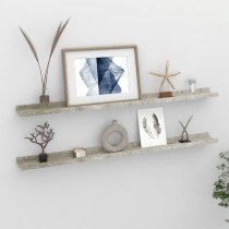 Wall Shelves 2 pcs Concrete Grey 40x9x3 cm