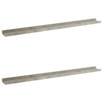 Wall Shelves 2 pcs Concrete Grey 40x9x3 cm