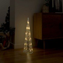 LED-Kegel Acryl Weihnachtsdeko Pyramide Kaltweiß 90 cm