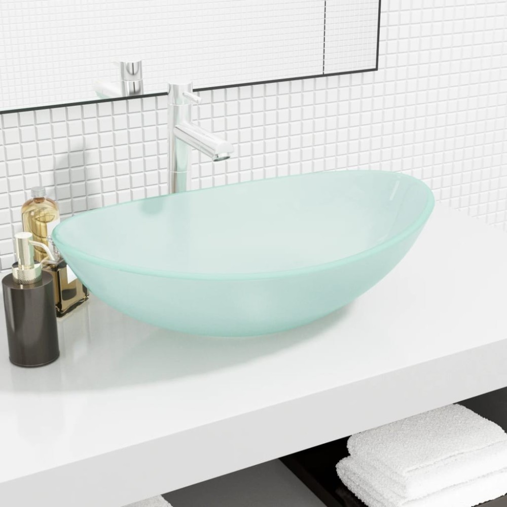 Basin Tempered Glass 54.5x35x15.5 cm White