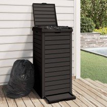 Outdoor Garbage Bin Light Brown 41x41x86 cm Polypropylene