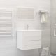 2 Piece Bathroom Furniture Set White and Sonoma Oak Engineered Wood