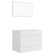 2 Piece Bathroom Furniture Set White and Sonoma Oak Engineered Wood