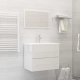 2 Piece Bathroom Furniture Set White and Sonoma Oak Engineered Wood