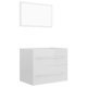 2 Piece Bathroom Furniture Set White and Sonoma Oak Engineered Wood