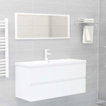2-tlg. Badmöbel-Set Weiß und Sonoma-Eiche Holzwerkstoff