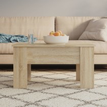 Coffee Table Smoked Oak 79x49x41 cm Engineered Wood