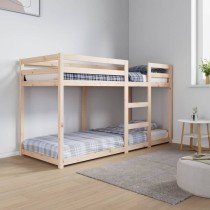 Etagenbett Weiß 75x190 cm Massivholz Kiefer