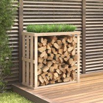 Outdoor-Kaminholzregal Schwarz 108x52x74 cm Massivholz Kiefer
