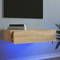 TV-Schränke mit LED-Leuchten 2 Stk. Räuchereiche 60x35x15,5 cm