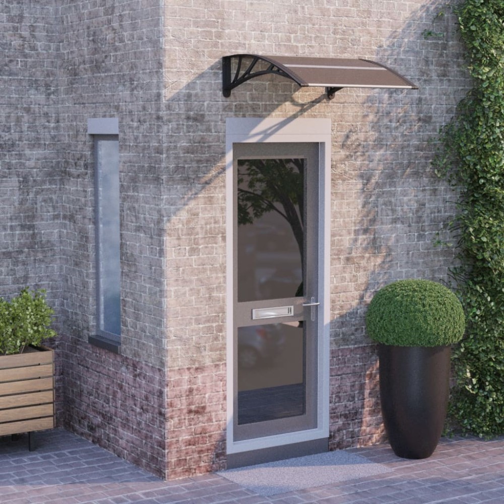 Door Canopy Black 80x80 cm Polycarbonate