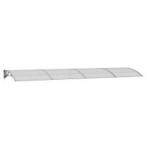 Door Canopy Grey 400x100 cm Polycarbonate