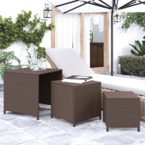 Nesting Tables 3 pcs Black Poly Rattan