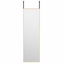 Türspiegel Schwarz 30x100 cm Glas und Aluminium