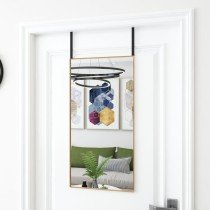 Türspiegel Schwarz 30x100 cm Glas und Aluminium