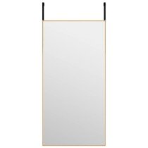 Türspiegel Schwarz 30x100 cm Glas und Aluminium