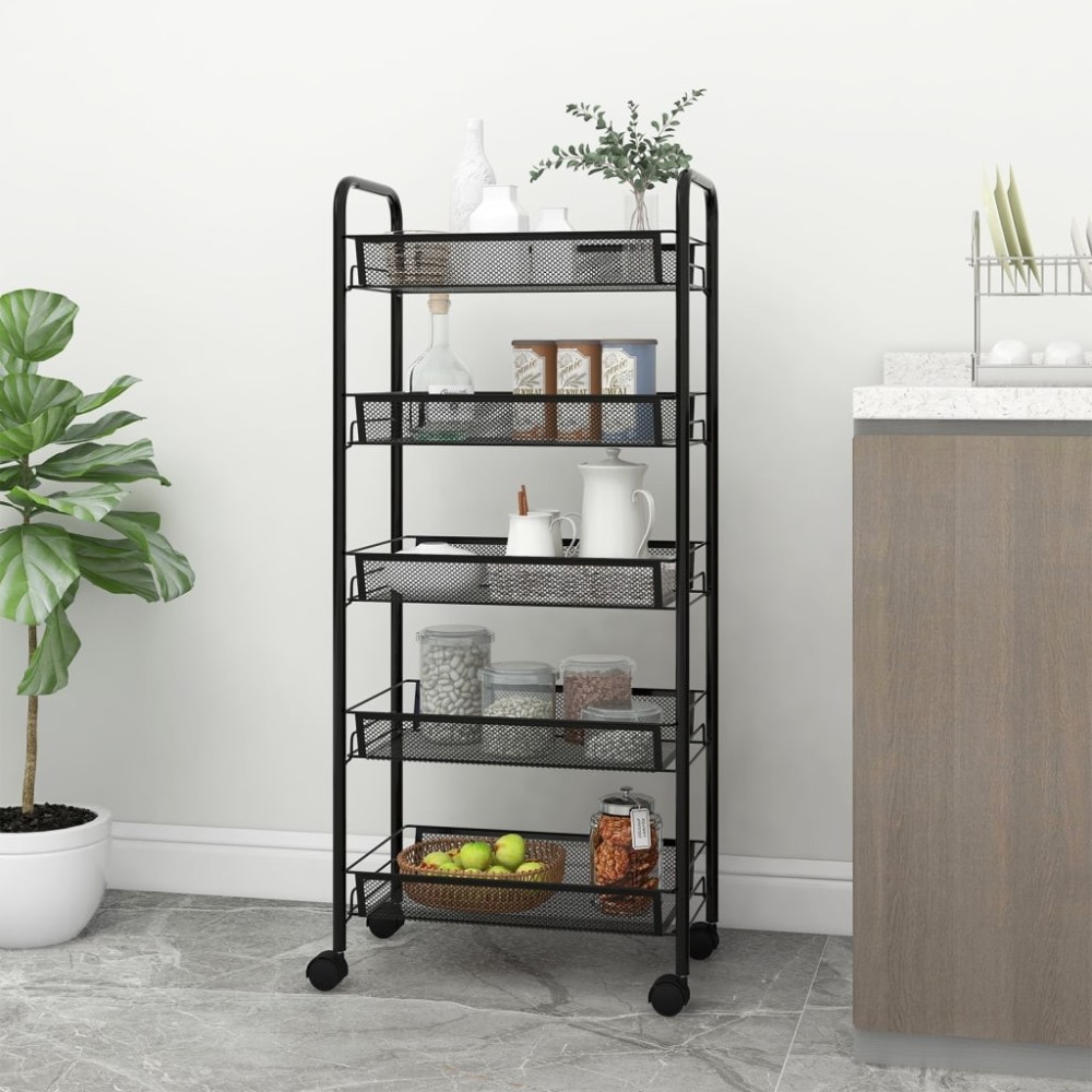 3-Tier Kitchen Trolley White 46x26x64 cm Iron