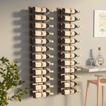 Wall Mounted Wine Rack for 36 Bottles White Iron