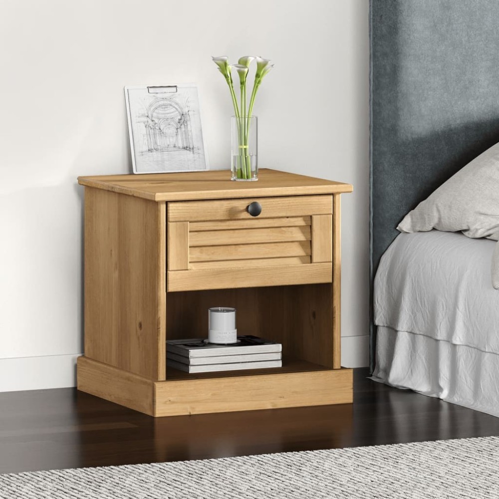 Bedside Cabinet VIGO Grey 42x35x40 cm Solid Wood Pine