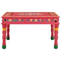 Coffee Table Red Hand Painted Solid Wood Mango