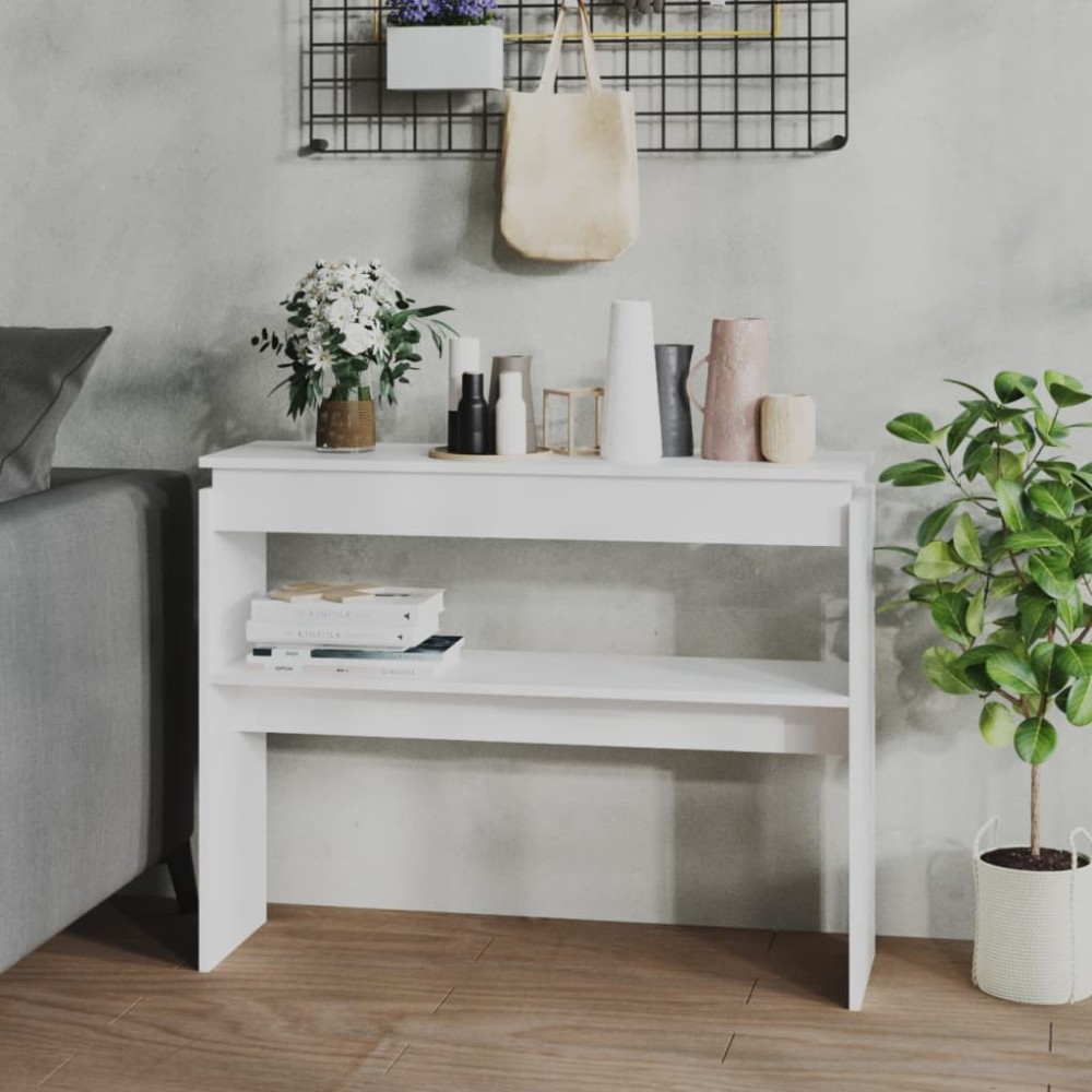 Console Table Brown Oak 102x30x80 cm Engineered Wood