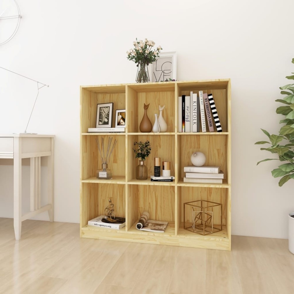 Book Cabinet/Room Divider Black 104x33.5x110 cm Solid Pinewood