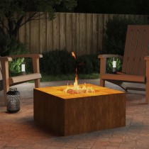 Fire Pit 60x60x30 cm Corten Steel