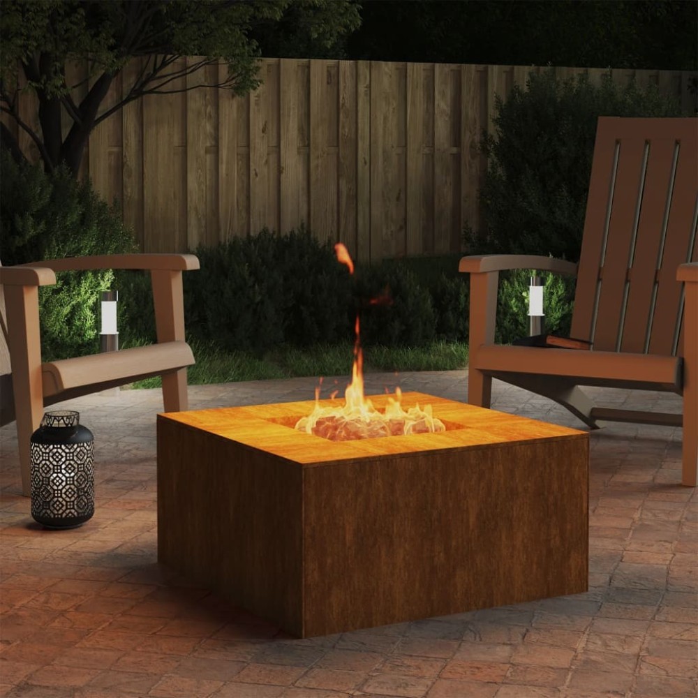 Fire Pit 60x60x30 cm Corten Steel