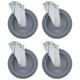 Bolt Hole Swivel Casters 4 pcs 125 mm
