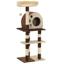 Cat Tree with Sisal Scratching Posts 127 cm Beige and Brown