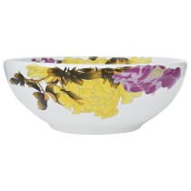 Countertop Basin White and Blue Round Î¦41x14 cm Ceramic