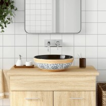 Countertop Basin White and Blue Round Î¦41x14 cm Ceramic