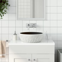 Countertop Basin White and Blue Round Î¦41x14 cm Ceramic