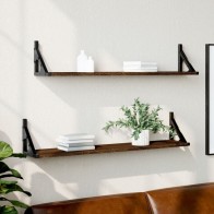Wall Shelves 2 pcs Brown...