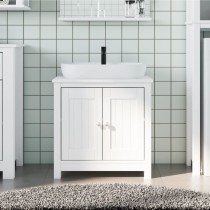 Bathroom Sink Cabinet BERG Black 60x34x59 cm Solid Wood Pine