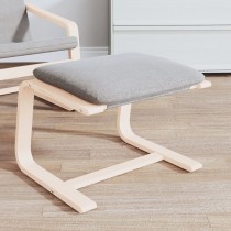 Footstool Cream 51x41x40 cm Fabric