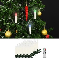 Christmas Wireless LED Candles with Remote Control 30 pcs RGB