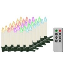 Christmas Wireless LED Candles with Remote Control 30 pcs RGB