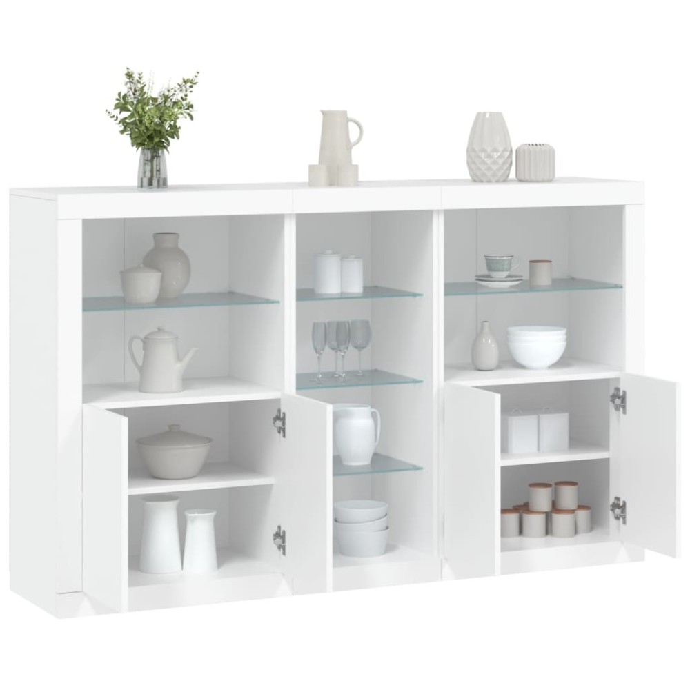 Sideboard with LED Lights Concrete Grey 162x37x100 cm