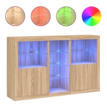 Sideboard with LED Lights Concrete Grey 162x37x100 cm