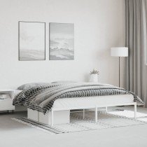 Metal Bed Frame White 193x203 cm