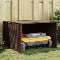 Robot Mower Garage Grey 86x90x52/57 cm Poly Rattan