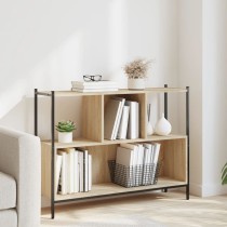 Bookcase Brown Oak 102x28x77.5 cm Engineered Wood