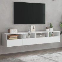 TV-Wandschränke 2 Stk. Weiß 80x30x30 cm Holzwerkstoff
