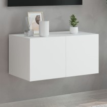 TV Wall Cabinet with LED Lights White 60x35x31 cm