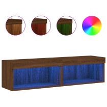 TV Cabinets with LED Lights 2 pcs Brown Oak 60x30x30 cm