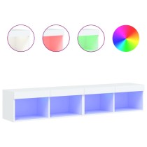 TV Cabinets with LED Lights 2 pcs White 80x30x30 cm