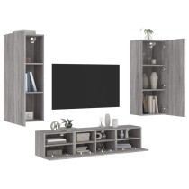 5 Piece TV Wall Units Brown...